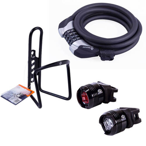 Entity Commuter Bundle - Combo Lock + Lightset + Bottle Cage